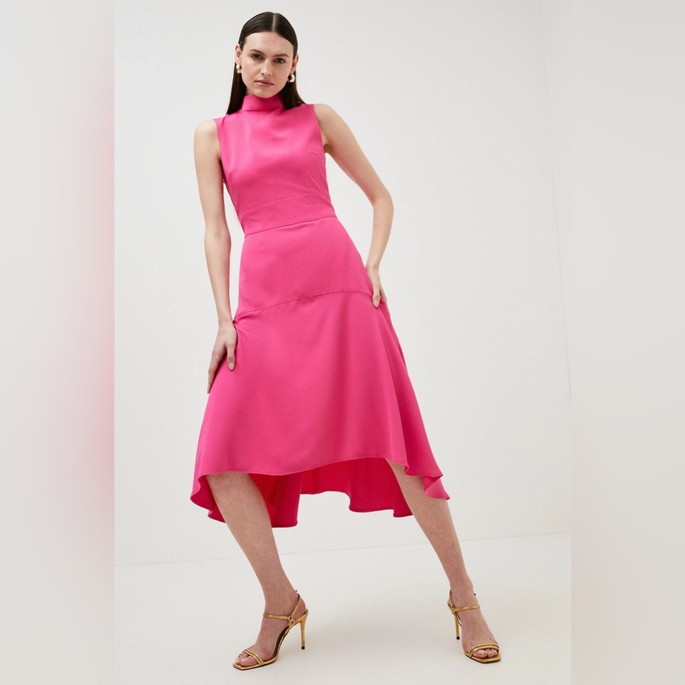 Karen Millen Soft Tailored High Low Midi Dress